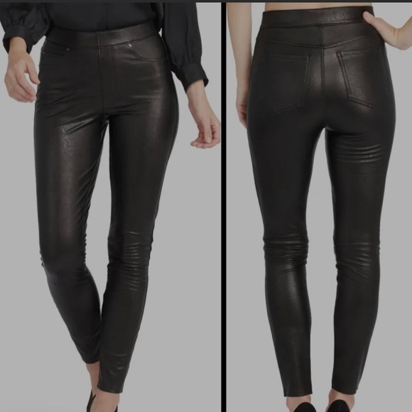 NWOT Spanx Leather Like Ankle Skinny Pant Black - Picture 4 of 8